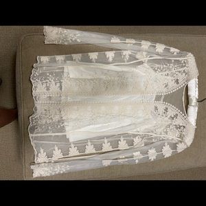 Sheer embroidered top with matching camisole